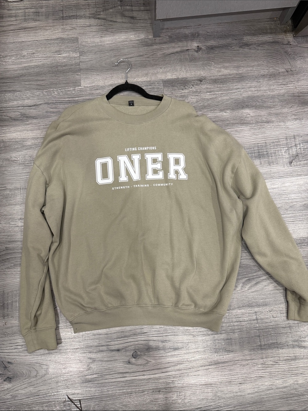 Oner Active  Olive Green Crewneck Sweatshirt with White Logo